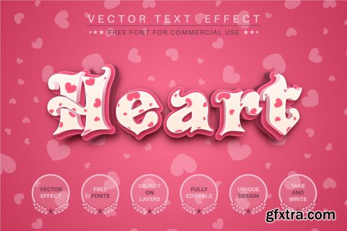 Pretty Love - editable text effect, font style