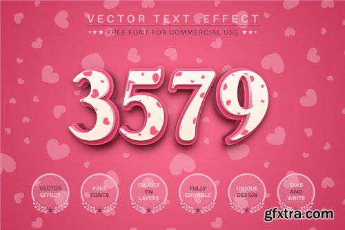 Pretty Love - editable text effect, font style