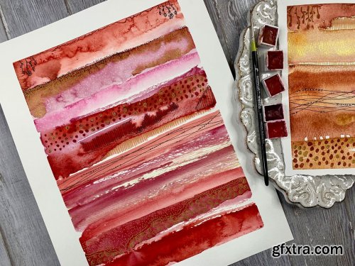  Watercolor Stripe Samplers - Being creative with watercolor and mark-making