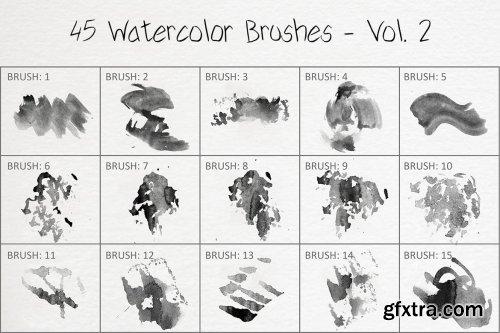45 Watercolor Brushes - Vol. 2