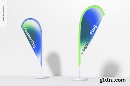 Feather flag banners mockup