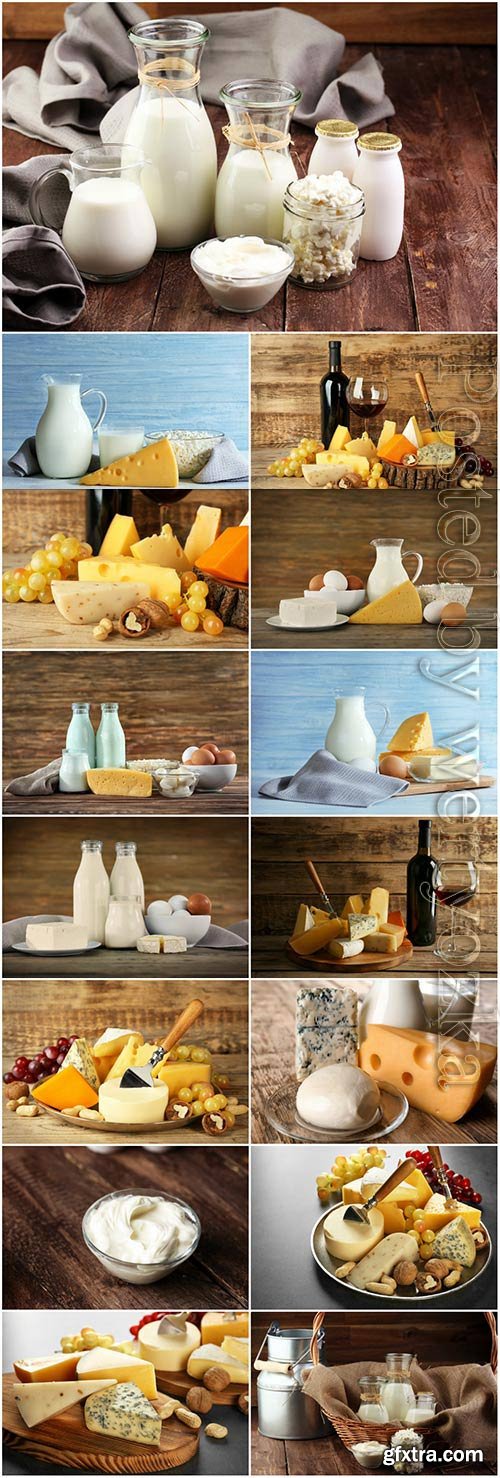 Milk, cheese, cottage cheese, eggs stock photo Milk, cheese, cottage cheese, eggs stock photo