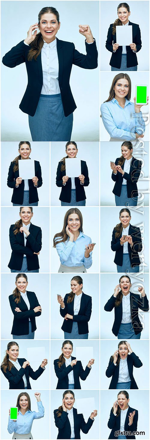 Cheerful businesswoman posing stock photo Cheerful businesswoman posing stock photo