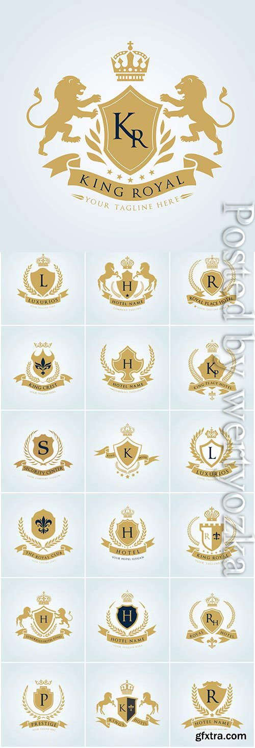 Gold logos and badges in vector Gold logos and badges in vector