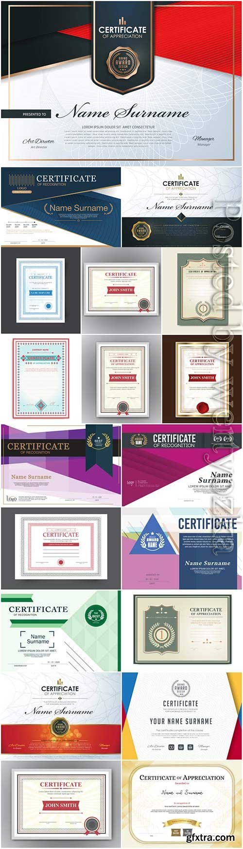 Set of diplomas and certificates in vector Set of diplomas and certificates in vector