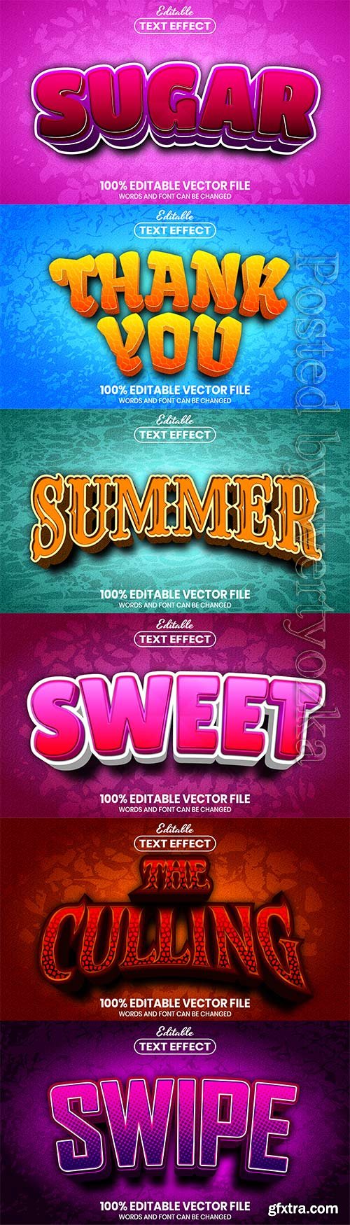 3d editable text style effect vector vol 558