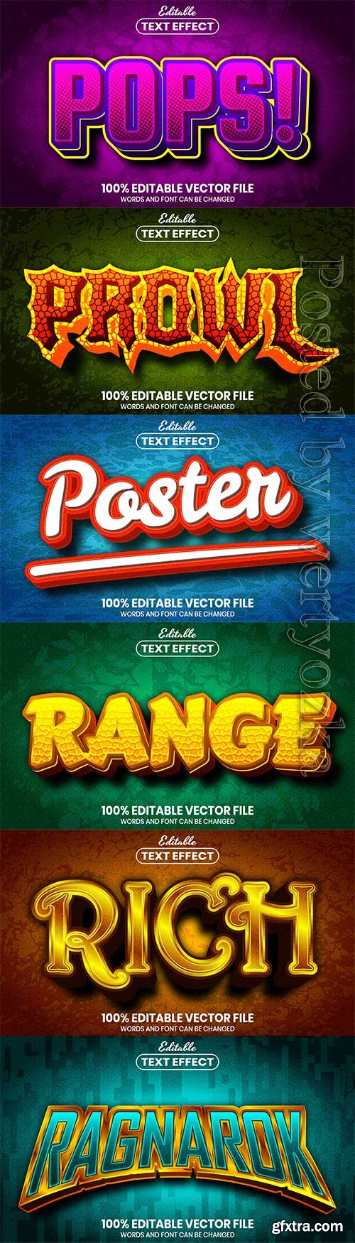 3d editable text style effect vector vol 555