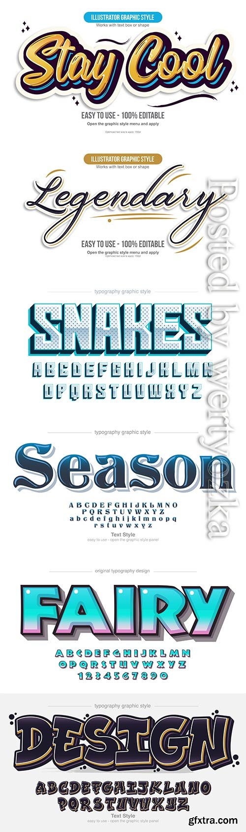 3d editable text style effect vector vol 573