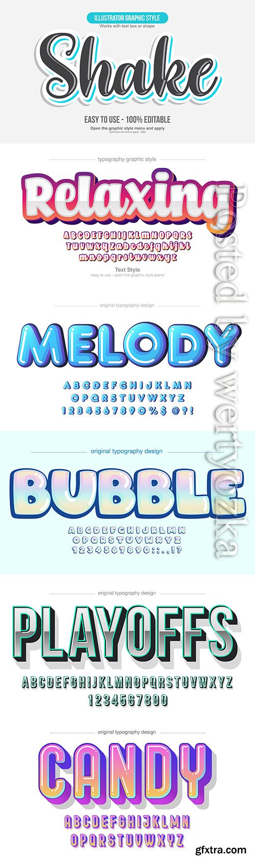 3d editable text style effect vector vol 572