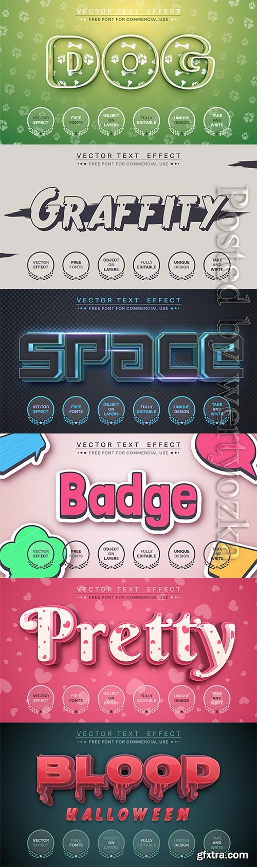 3d editable text style effect vector vol 565