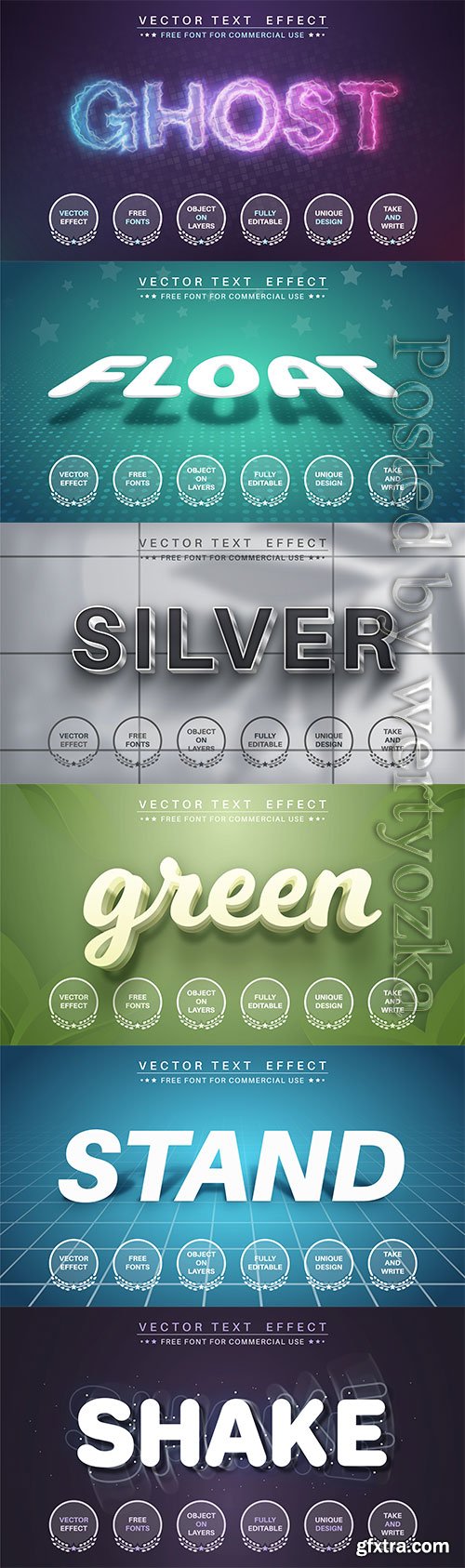 3d editable text style effect vector vol 561