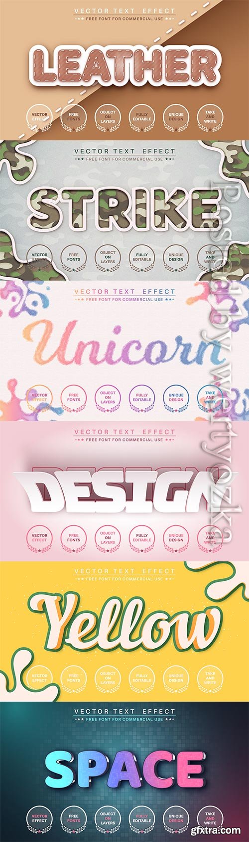 3d editable text style effect vector vol 564