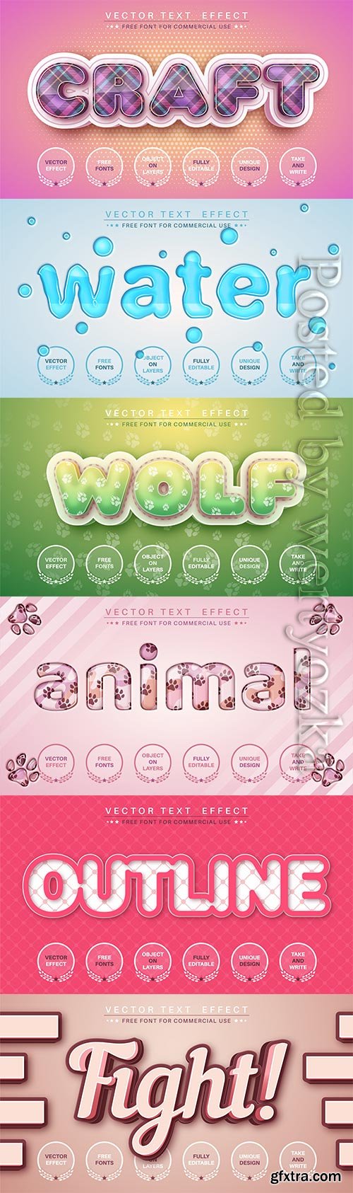 3d editable text style effect vector vol 562