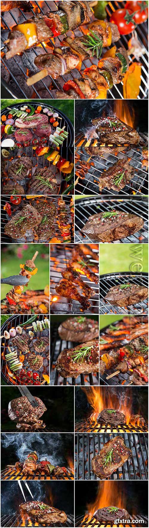 Grilled meat and vegetables stock photo Grilled meat and vegetables stock photo