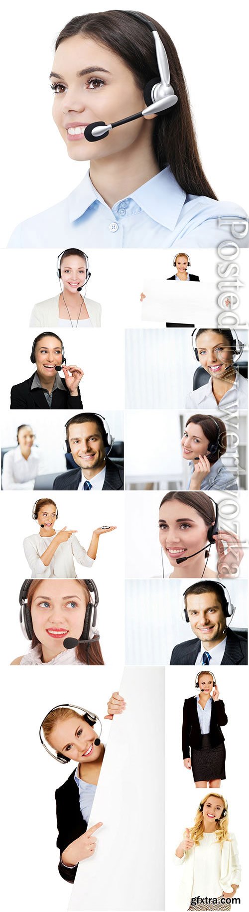 Men and women operators stock photos Men and women operators stock photos