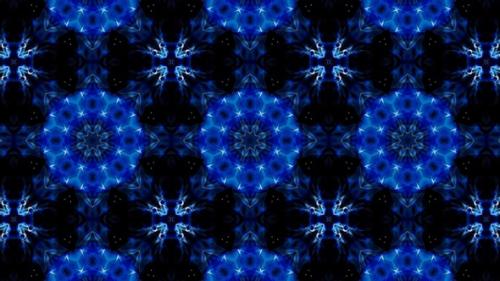 Videohive - Symmetrical Glittering Blue Kaleidoscope Loop 4K 05 - 32936950 - 32936950