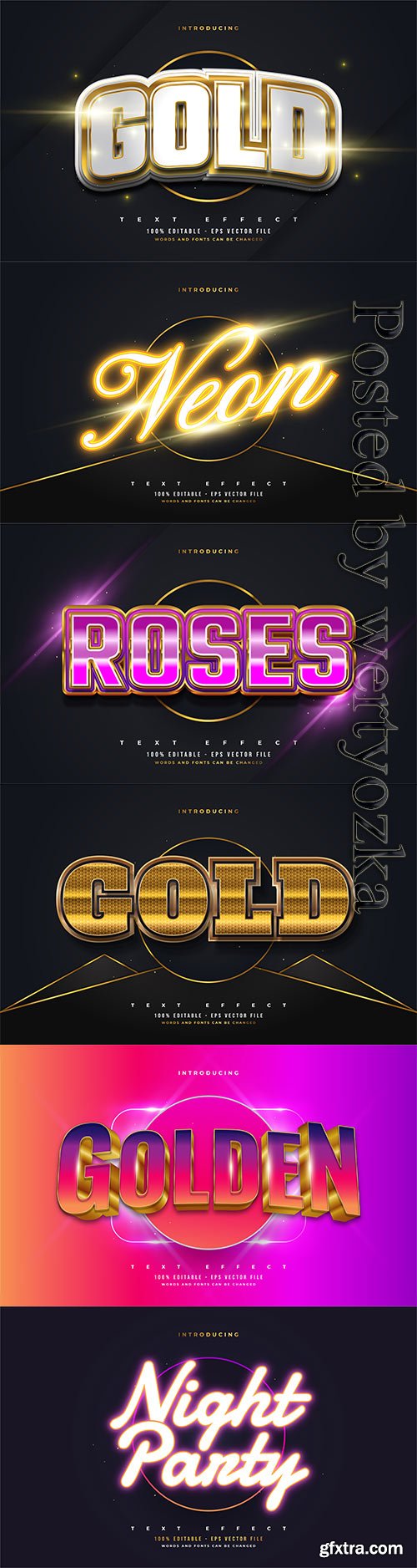 3d editable text style effect vector vol 585