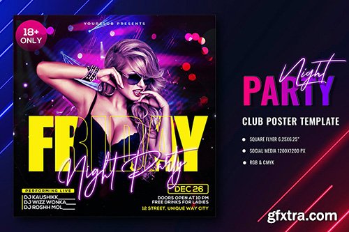 Club Night Party Poster Template Club Night Party Poster Template