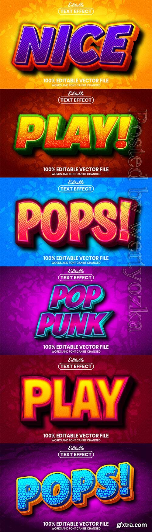 3d editable text style effect vector vol 595