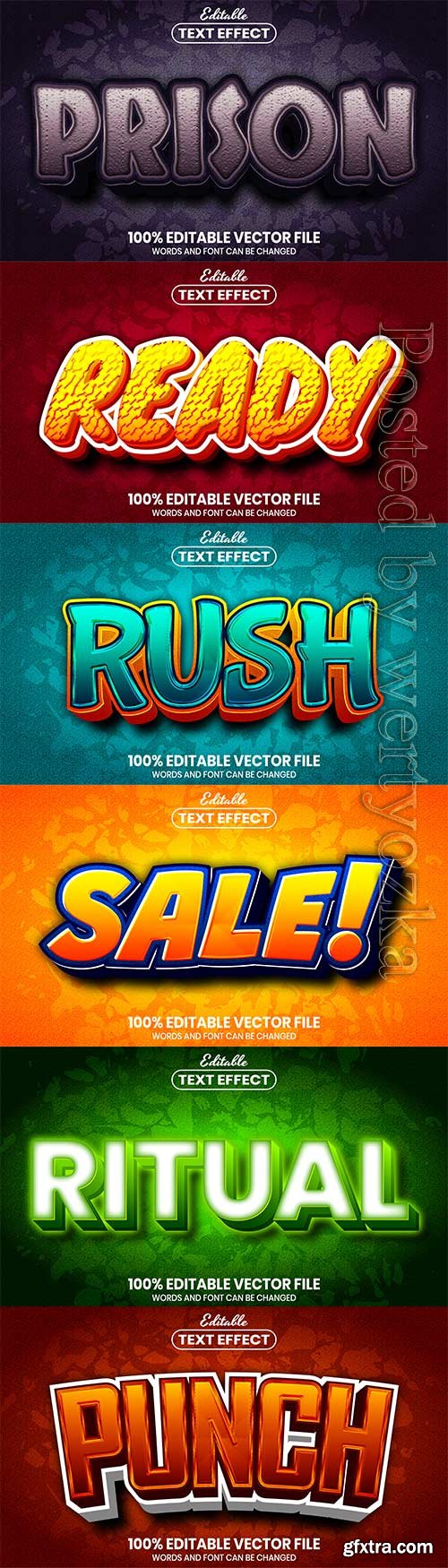 3d editable text style effect vector vol 596