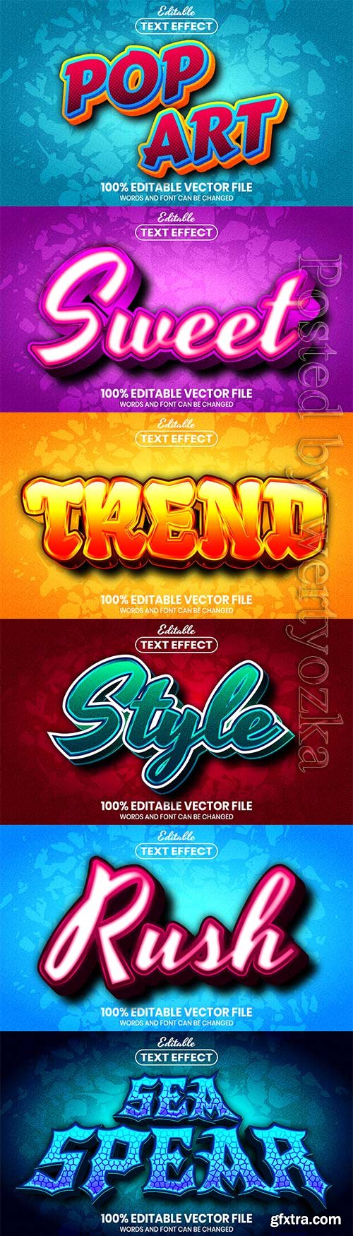 3d editable text style effect vector vol 600