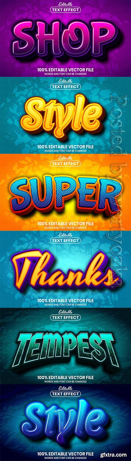 3d editable text style effect vector vol 597