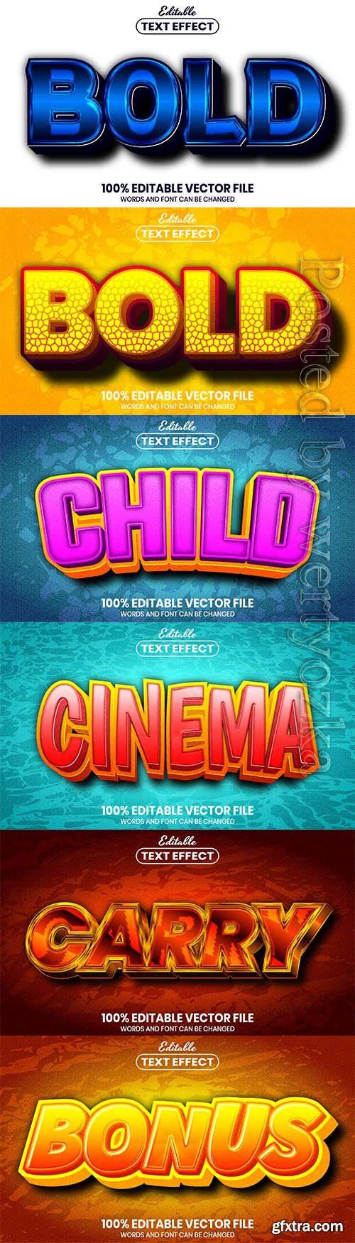 3d editable text style effect vector vol 588