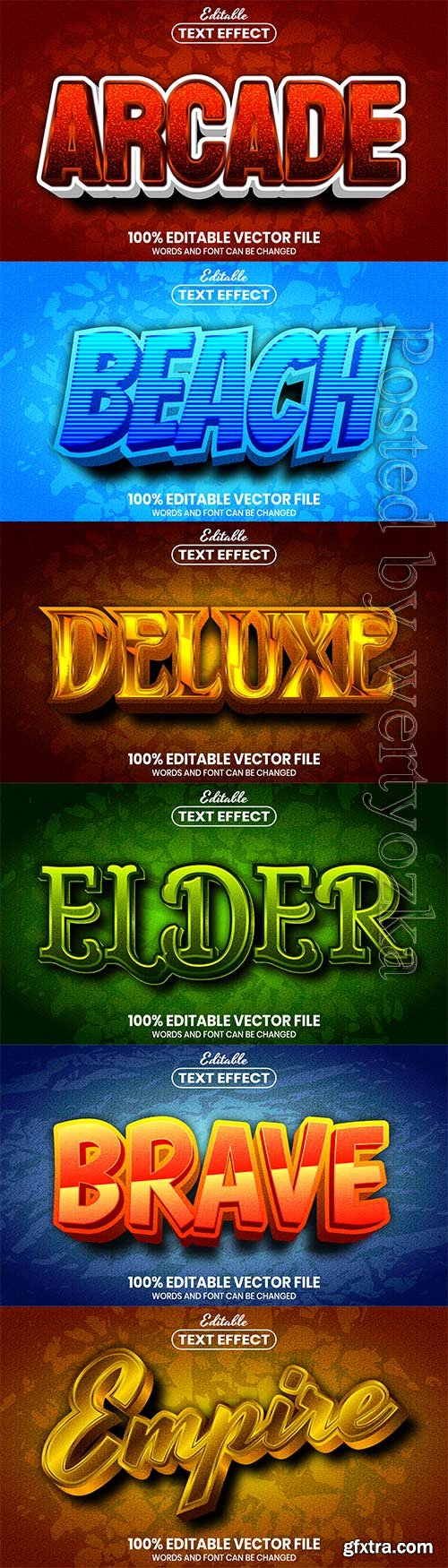 3d editable text style effect vector vol 601