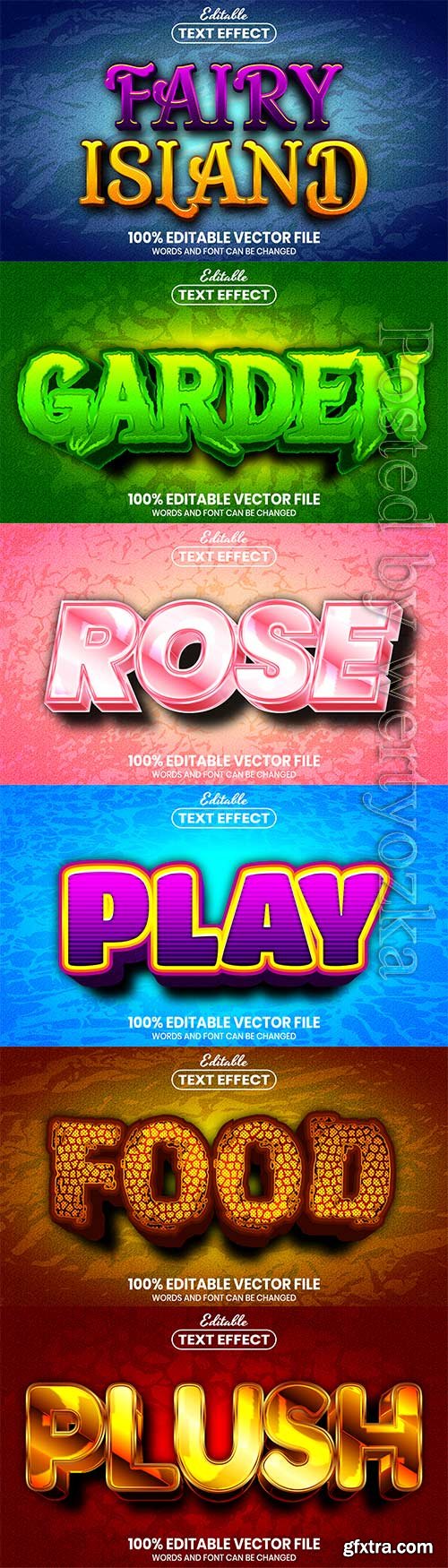 3d editable text style effect vector vol 603