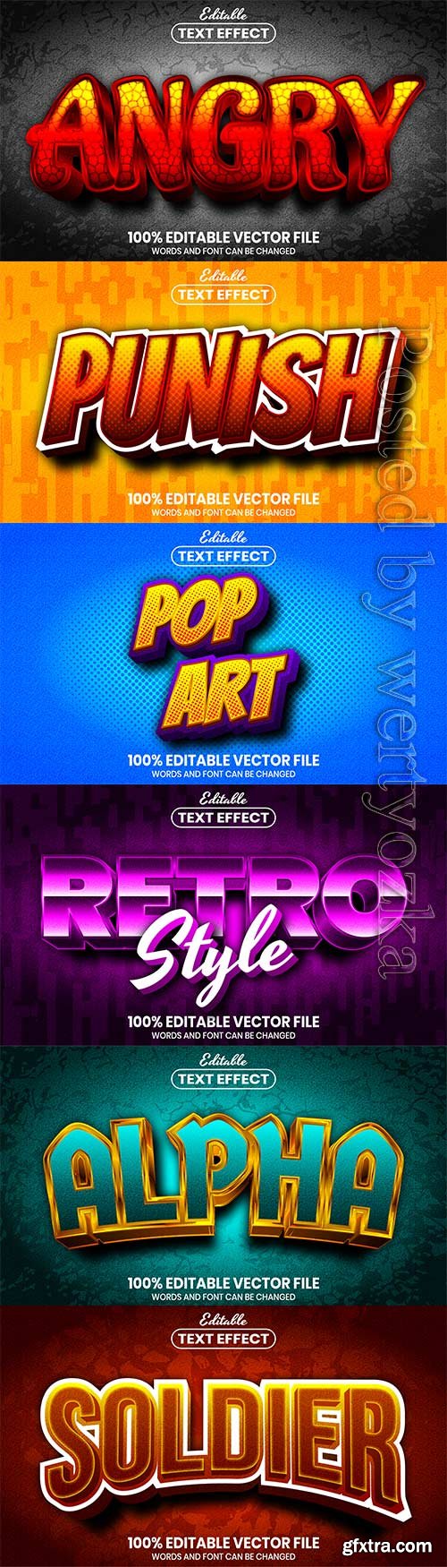 3d editable text style effect vector vol 604