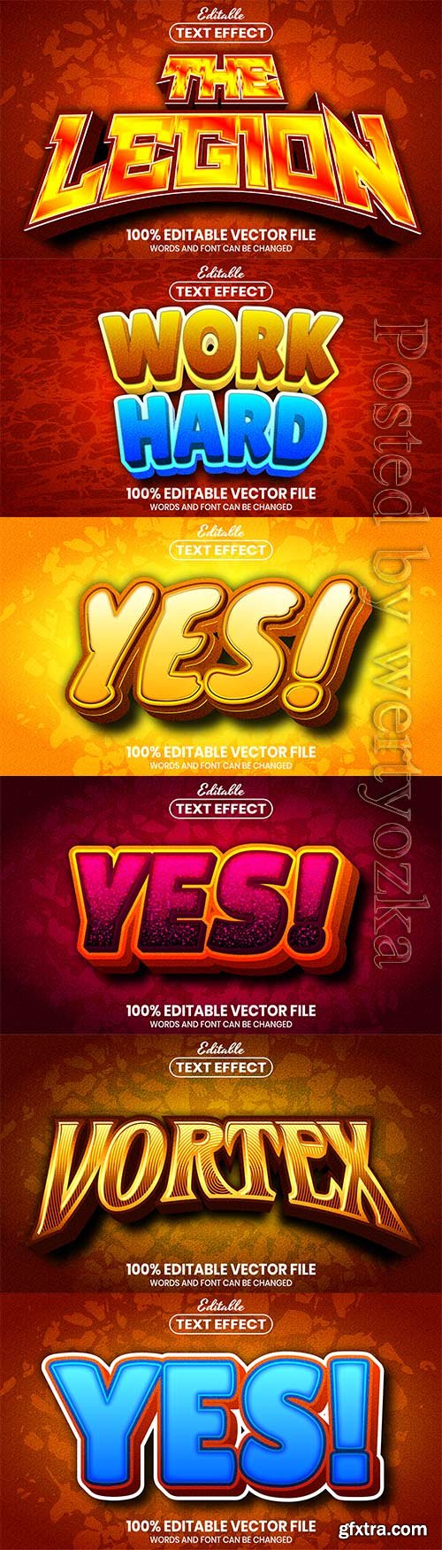 3d editable text style effect vector vol 599