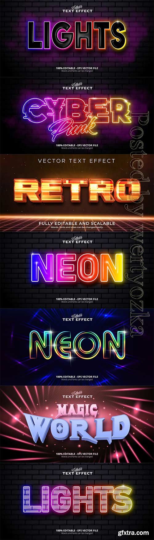 3d editable text style effect vector vol 606