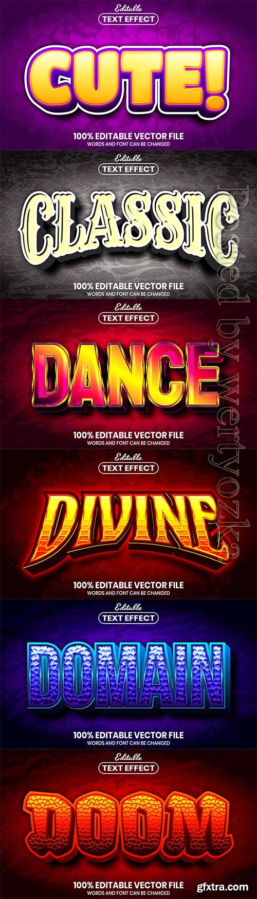 3d editable text style effect vector vol 589