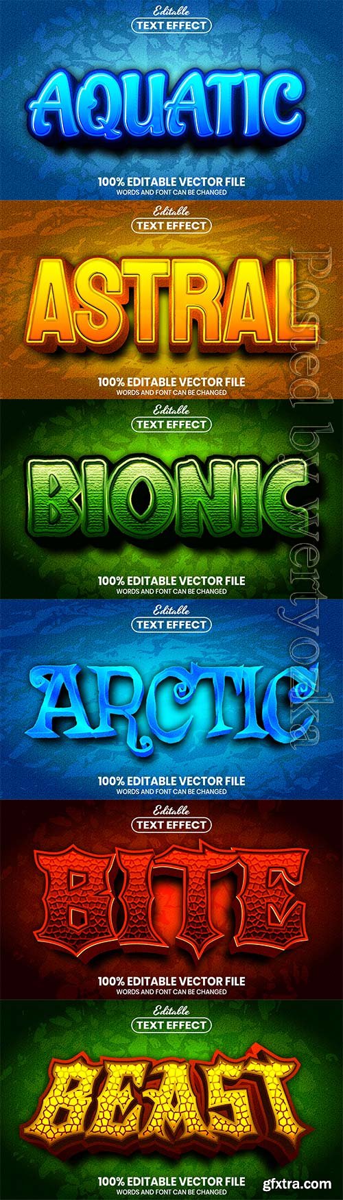 3d editable text style effect vector vol 587