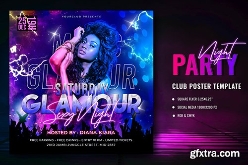 Music Night Party Poster Template 