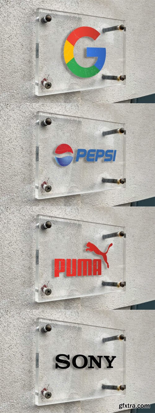 Glass Board Logo PSD Mockup Template Glass Board Logo PSD Mockup Template