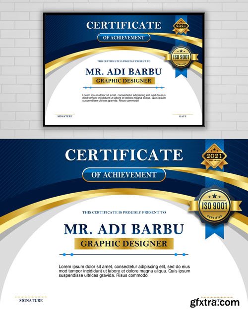 Certificate of Achievement - PSD Template Certificate of Achievement - PSD Template