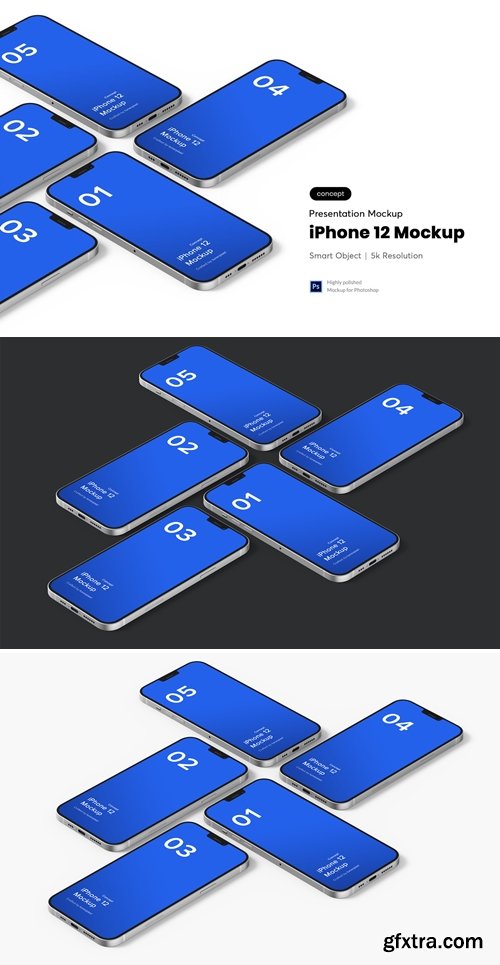 Isometric iPhone 12 Mockup
