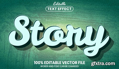 Story text, font style editable text effect