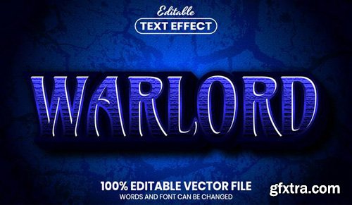 Warlord text, font style editable text effect