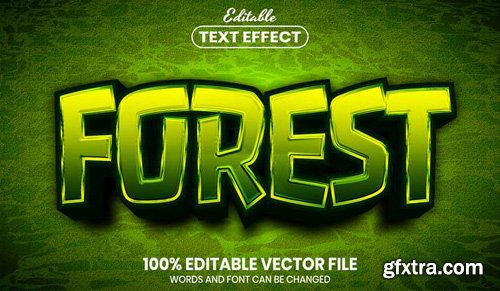 Forest text, font style editable text effect