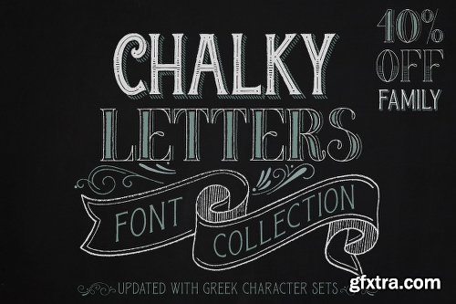 CreativeMarket Chalky Letters Font Collection 2595276