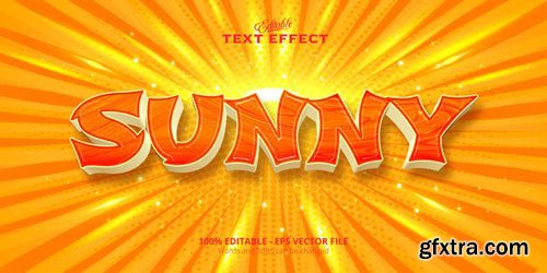 Sunny text, editable text effect
