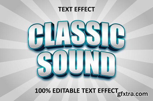 Classic text editable text effect blue cyan silver Classic text editable text effect blue cyan silver