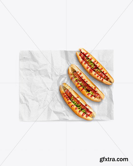 Papper Wrapper With Hot Dogs Mockup 85120