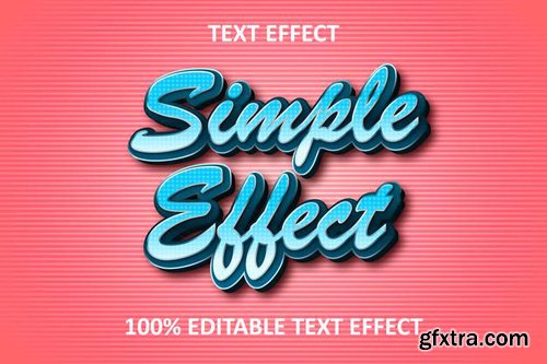 Simple retro editable text effect blue pink Simple retro editable text effect blue pink