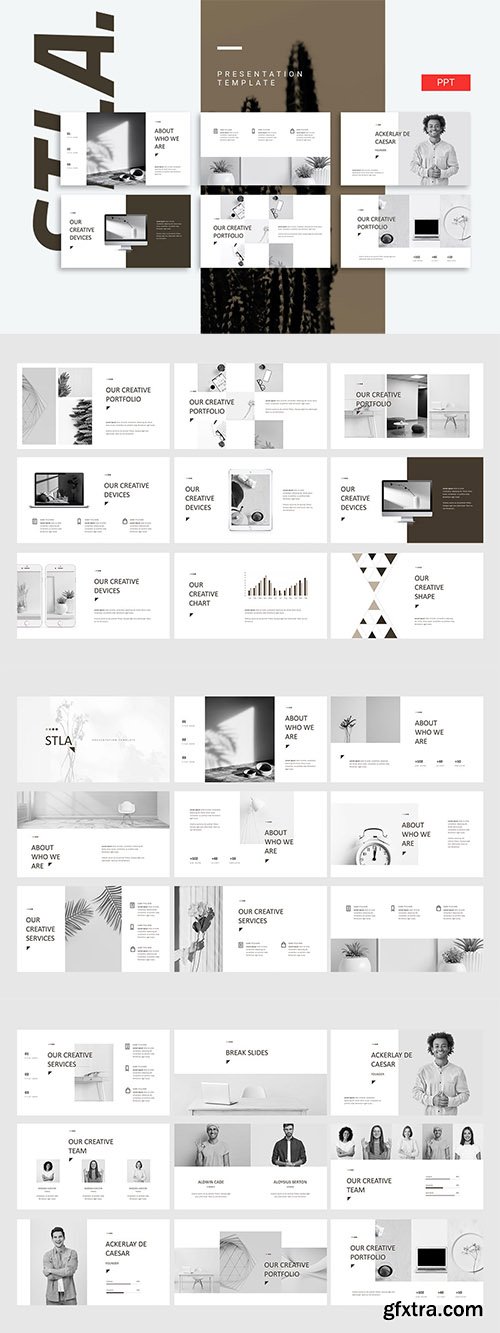 STLA Black and White Powerpoint, Keynote and Google Slides Template STLA Black and White Powerpoint, Keynote and Google Slides Template