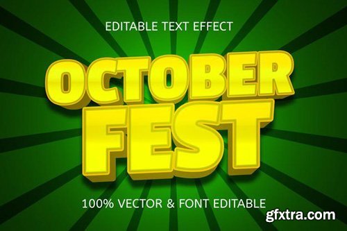October fest vector 3d editable text effect