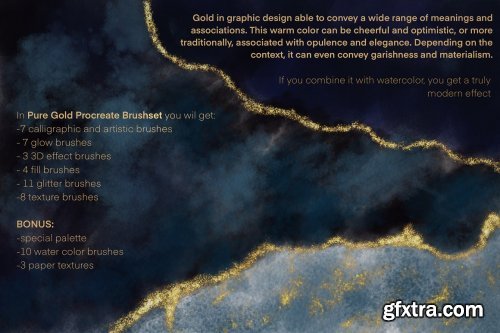 CreativeMarket - Pure Gold Procreate Brushset 5419504