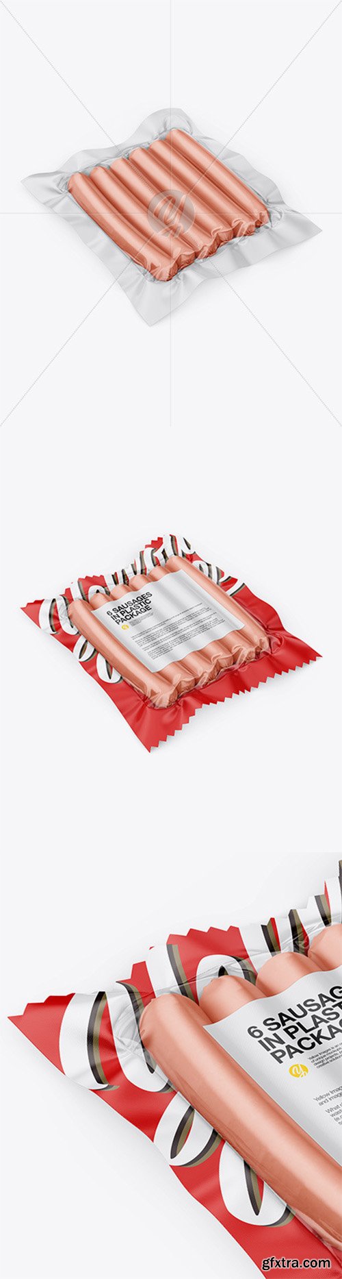 6 Sausages Pack Mockup - Half Side View 53365